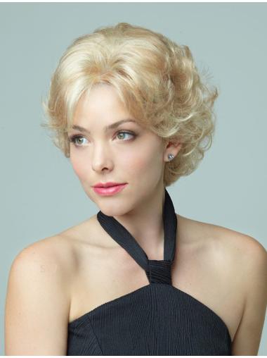 11" Comfortable Curly Layered Blonde Short Wigs