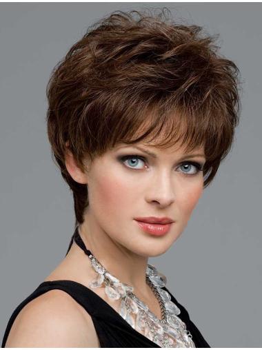 Petite Wigs With Monofilament Boycuts Wavy Style Short Length