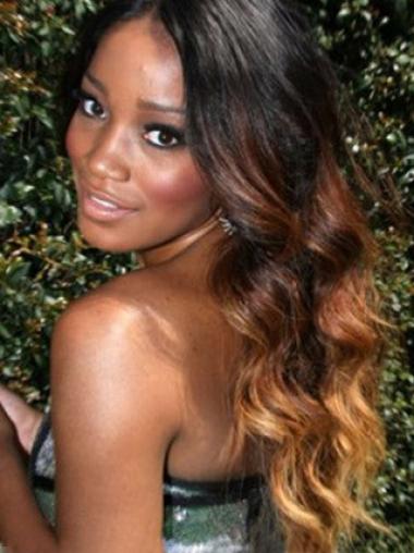 Long Wavy Without Bangs Lace Front 24" Incredible Black Women Wigs