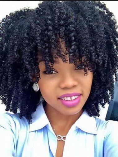 Top 12" Shoulder Length Kinky Wigs For Black Women