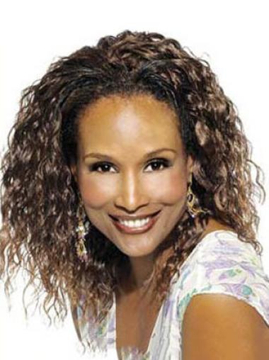 Black Shoulder Length Curly Without Bangs Full Lace 14" Beverly Johnson Wigs