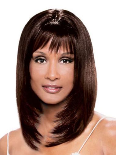 Auburn Shoulder Length Straight With Bangs Lace Front 14" Beverly Johnson Wigs