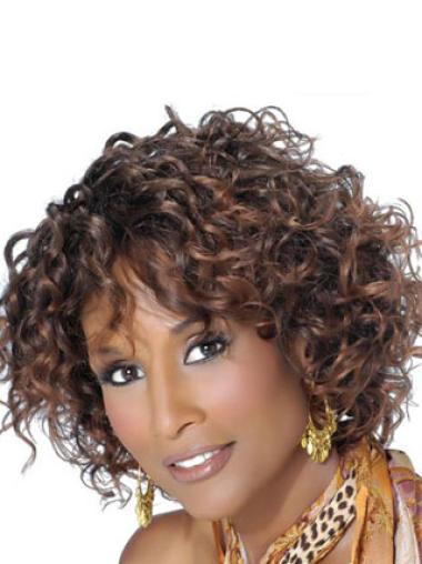 Brown Chin Length Curly With Bangs Lace Front 10" Beverly Johnson Wigs