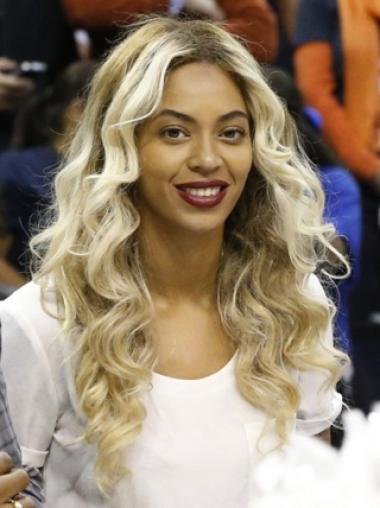 Blonde Long Wavy Without Bangs Lace Front 22" Beyonce Wigs