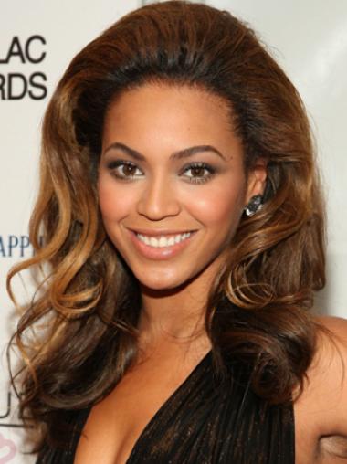 Brown Long Wavy Without Bangs Full Lace 18" Beyonce Wigs
