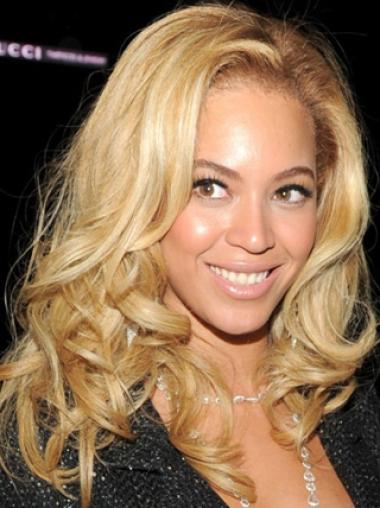 Blonde Shoulder Length Wavy Without Bangs Lace Front 14" Beyonce Wigs