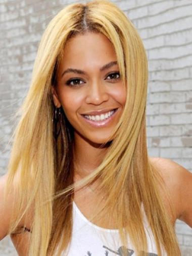 Blonde Long Straight Without Bangs Lace Front 20" Beyonce Wigs
