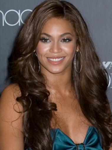 Brown Long Wavy Without Bangs Lace Front 24" Beyonce Wigs