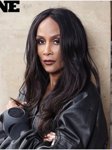 Wavy Black Long 18" Synthetic Durable Beverly Johnson Wigs
