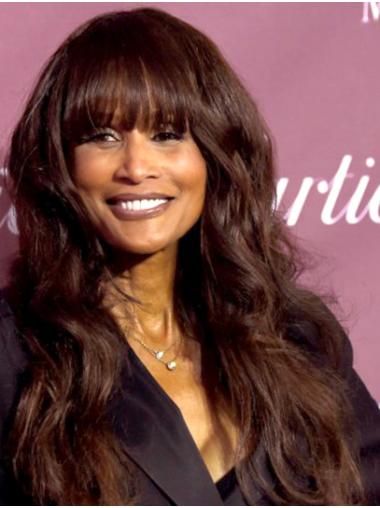 Wavy Brown Long 22" Synthetic Great Beverly Johnson Wigs