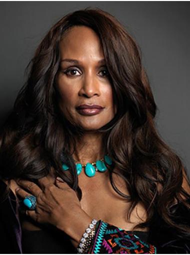 Wavy Brown Long 22" Synthetic Designed Beverly Johnson Wigs