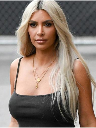 Straight Grey Long 24" Synthetic High Quality Kim Kardashian Wigs
