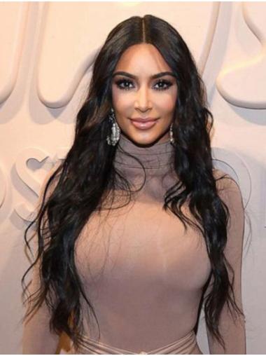 Wavy Black Long 26" Synthetic Modern Kim Kardashian Wigs