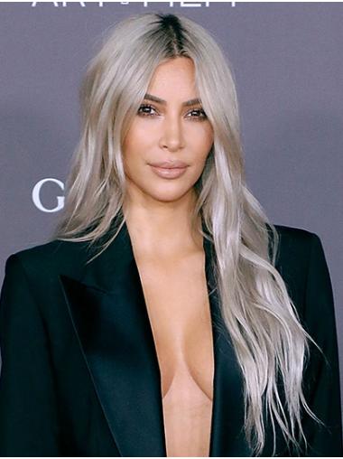 Wavy Silver Long 20" Synthetic Online Kim Kardashian Wigs