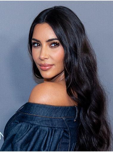 Wavy Black Long 24" Synthetic Women's Kim Kardashian Wigs