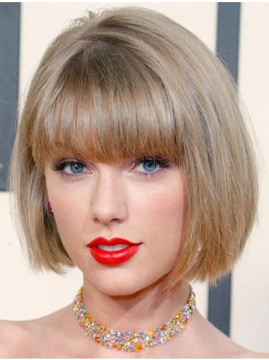 10" Bobs Straight Chin Length Blonde Durable Taylor Swift Wigs