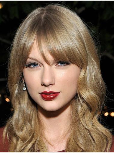 18" With Bangs Wavy Long Blonde Great Taylor Swift Wigs