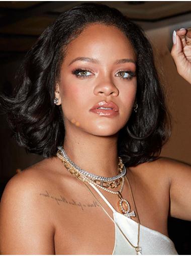 12" Bobs Straight Chin Length Black Ladies Rihanna Wigs