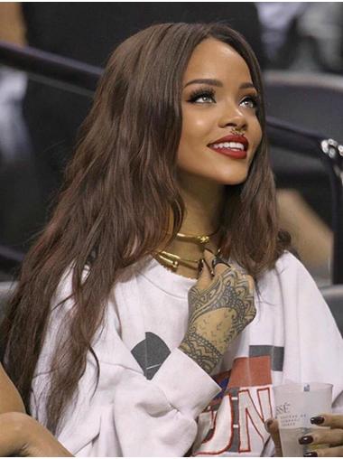 24" Without Bangs Wavy Long Brown Best Rihanna Wigs
