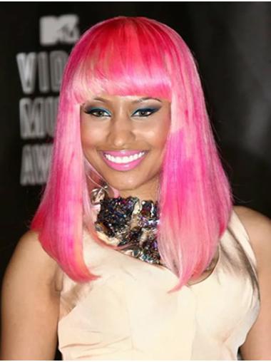 14" With Bangs Straight Shoulder Length Ombre/2 Tone Exquisite Nicki Minaj Wigs