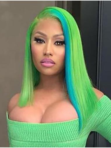 14" Without Bangs Straight Shoulder Length Green Fashion Nicki Minaj Wigs