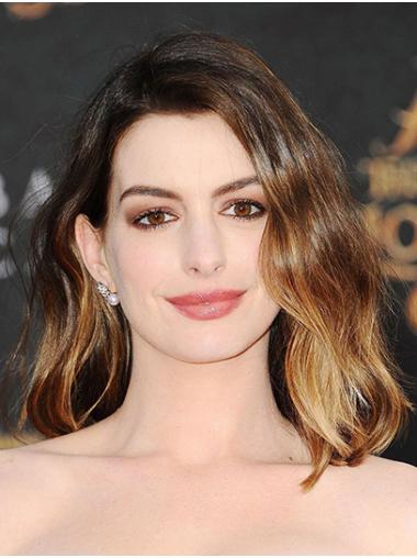 Shoulder Length Discount Wavy Lace Front 14" Synthetic Anne Hathaway Wigs