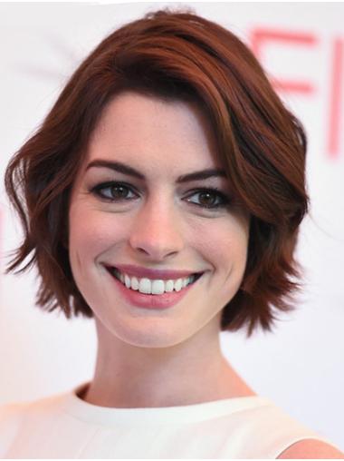 Chin Length Affordable Wavy Lace Front 10" Synthetic Anne Hathaway Wigs
