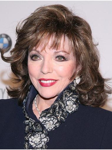 Shoulder Length Trendy Curly Lace Front 14" Synthetic Joan Collins Wigs