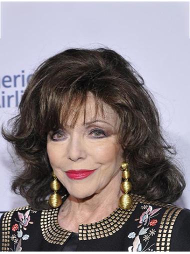 Shoulder Length Good Curly Capless 14" Remy Human Hair Joan Collins Wigs