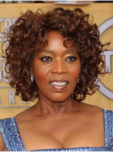 Chin Length Trendy Curly Lace Front 12" Synthetic Alfre Woodard Wigs