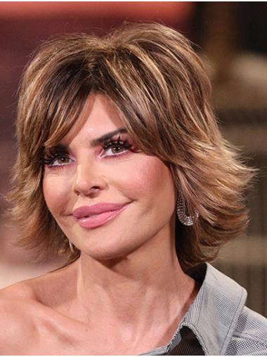 Chin Length Natural Straight Lace Front 12" Synthetic Lisa Rinna Wigs