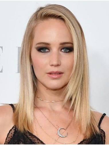 Without Bangs Ombre/2 Tone Long 16" Lace Front Straight Top Jennifer Lawrence Wigs