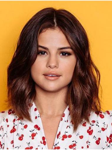 Without Bangs Ombre/2 Tone Shoulder Length 14" Capless Wavy Popular Selena Gomez Wigs