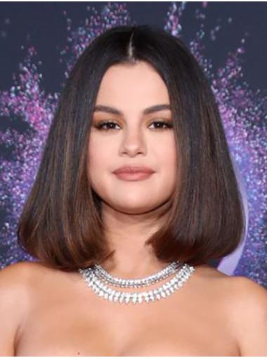 Bobs Ombre/2 Tone Chin Length 12" Lace Front Straight Trendy Selena Gomez Wigs