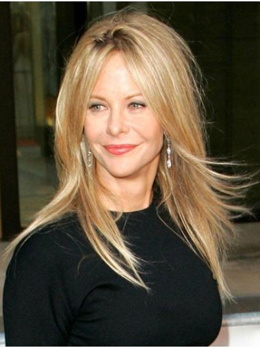 Suitable Straight 16" Lace Front Without Bangs Blonde Meg Ryan Wigs