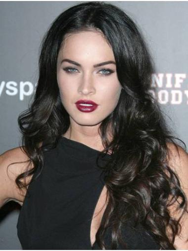New Wavy 24" Lace Front Without Bangs Black Megan Fox Wigs