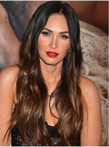 No-Fuss Wavy 24" Lace Front Without Bangs Ombre/2 Tone Megan Fox Wigs