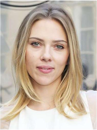 Ombre/2 Tone Straight 16" Lace Front Without Bangs Shoulder Length Amazing Scarlett Johansson Wigs