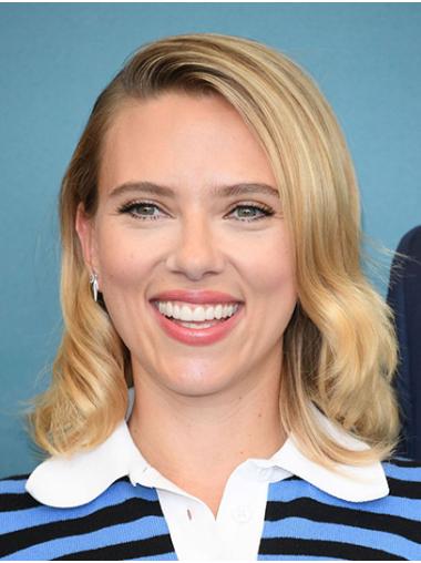 Blonde Curly 12" Capless Without Bangs Shoulder Length New Scarlett Johansson Wigs