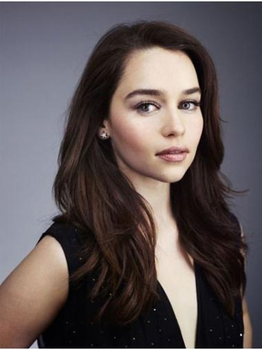 Brown Wavy 16" Capless Without Bangs Long Comfortable Emilia Clarke Wigs
