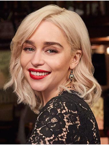 Blonde Wavy 14" Full Lace Without Bangs Shoulder Length Popular Emilia Clarke Wigs