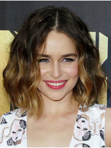 Ombre/2 Tone Wavy 12" Lace Front Bobs Chin Length Natural Emilia Clarke Wigs