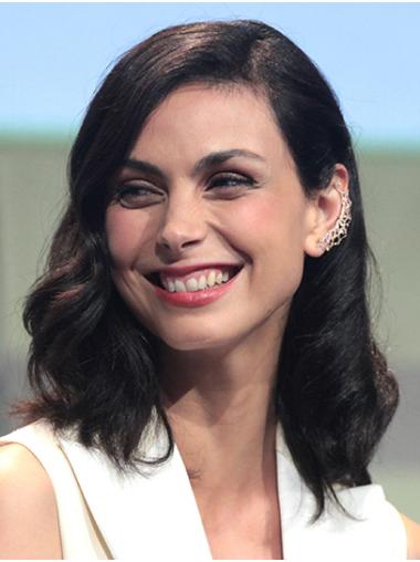 Black Wavy 14" Full Lace Without Bangs Shoulder Length Affordable Morena Baccarin Wigs