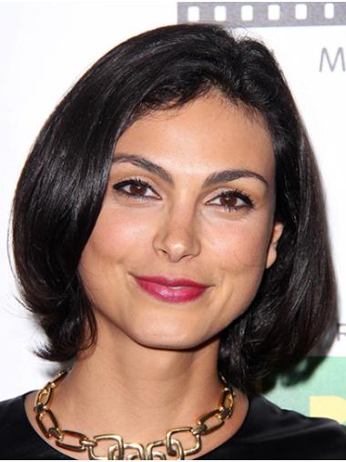 Black Straight 12" Lace Front Bobs Chin Length For Women Morena Baccarin Wigs