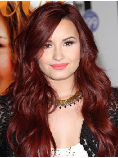 Synthetic Red Wavy 22" Full Lace Without Bangs Demi Lovato Wigs