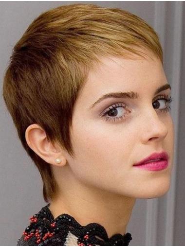 Synthetic Blonde Straight 6" Lace Front Boycuts Emma Watson Wigs
