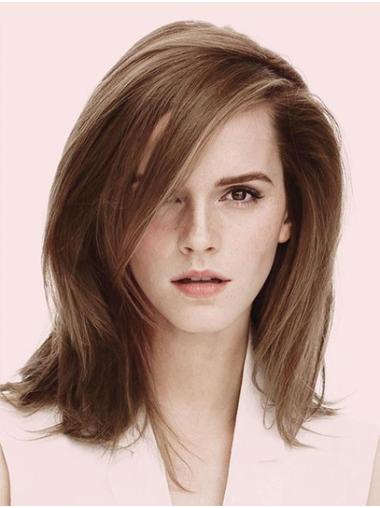 Synthetic Brown Straight 14" Capless Without Bangs Emma Watson Wigs