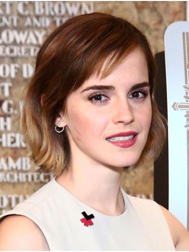 Synthetic Ombre/2 Tone Straight 12" Lace Front Bobs Emma Watson Wigs