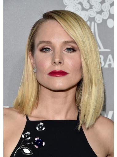 Synthetic Blonde Straight 14" Lace Front Without Bangs Kristen Bell Wigs