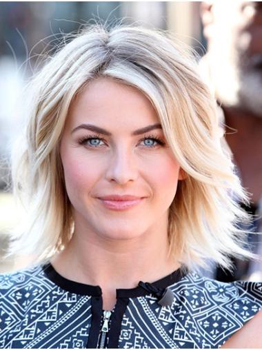 Synthetic Platinum Blonde Wavy 12" Chin Length Layered Trendy Julianne Hough Wigs